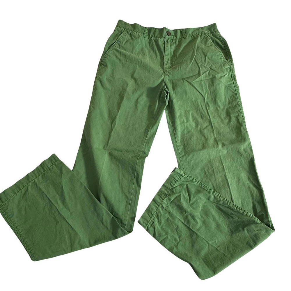 Vintage 80s Lacoste Kelly Green 100% cotton flat‎ front Chinos Mens 32x32 Preppy